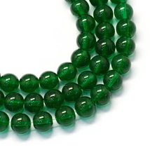 Üveggyöngy - 8mm - átlátszó zöld - gömb alakú (10db)