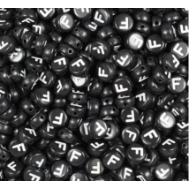 Fekete betű gyöngy - F