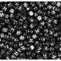 Fekete betű gyöngy - H