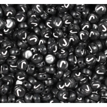 Fekete betű gyöngy - J