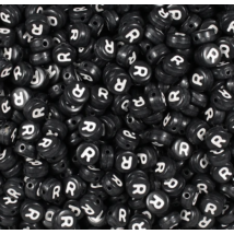 Fekete betű gyöngy - R