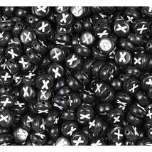Fekete betű gyöngy - X