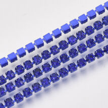Lánc - strasszos - 2,1mm - halvány zafír kék színben