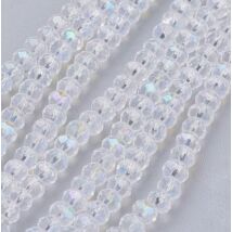 Üveggyöngy - 3x2mm - kristály AB - bicone