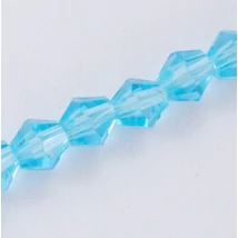 Üveggyöngy - 6mm - bicone - áttetsző égkék