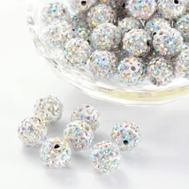 Shamballa gyöngy - 10mm - Kristály AB