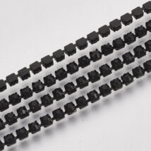 Lánc - strasszos - 2,1mm - fekete színben - 50cm