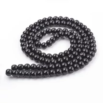 Üveggyöngy, 8mm, fekete