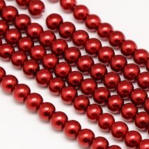 Tekla gyöngy - környezetbarát - 6mm - Gyöngyház Karmazsin Piros színben