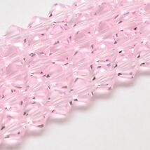 Üveggyöngy - 4mm – rózsaszín - bicone formájú