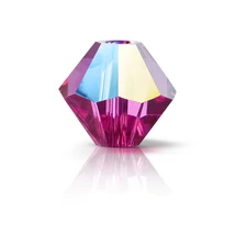 Preciosa® - Fuchsia AB, 4mm bicone/ rombusz gyöngy