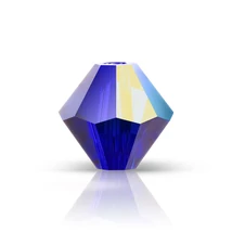 Preciosa® - Cobalt Blue AB, 4mm bicone/ rombusz gyöngy