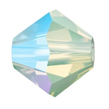 Preciosa® -Chrysolite Opal AB, 4mm bicone/ rombusz gyöngy