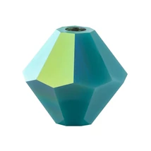 Preciosa® - Turquoise AB, 4mm bicone/ rombusz gyöngy