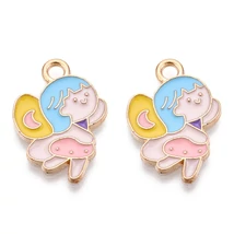 Medál - angyal charm,  20.5x14.5x1.5mm, ólom és kadmiummentes