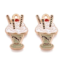 Medál - fagylalt kehely Charm, 22.5x13x1mm, ólom és kadmiummentes