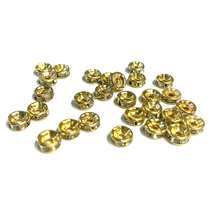 Rondella - 6mm - arany - kristály színben (10db)