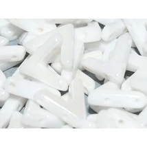 Ava - Cseh kézzel préselt 3 lyukú gyöngy - 10x4mm - CHALK WHITE SHIMMER - 03000/20600