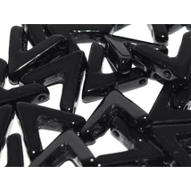 Ava - Cseh kézzel préselt 3 lyukú gyöngy - 10x4mm - JET - 23980