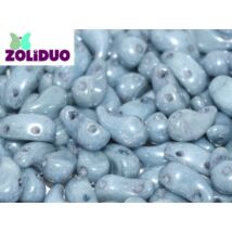 ZOLiDUO- Cseh préselt 2lyukú gyöngy - ALABASTER BABY BLUE LUSTER - 5x8mm - JOBB -14464