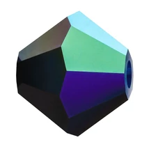  Preciosa® Crystal bicone gyöngy, Jet AB, 4mm