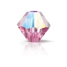 Preciosa® Crystal bicone gyöngy, Rose Glitter, 3mm