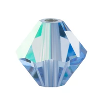 Preciosa® Crystal bicone gyöngy, Light Sapphire AB, 4mm