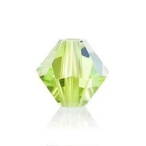 Preciosa® Crystal bicone gyöngy, Limecicle AB, 4mm
