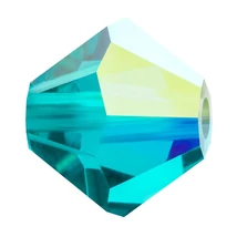 Preciosa® Crystal gyöngy, Blue Zircon AB, 3mm