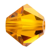 Preciosa® Crystal Beads, Czech Crystal, Bicone, Topaz, 6mm