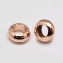 Köztes gyöngy - 7x3mm - rózsaaarany, nagy lyukú