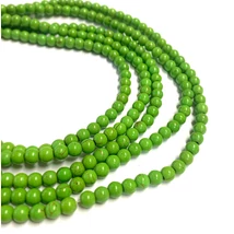Ásványgyöngy - 6mm - szinteikus türkiz – lime zöld színben