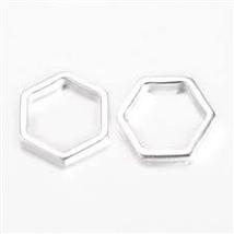 Köztes - Hexagon - ezüst színben