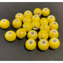 Kerámia gyöngy - 10mm - citrom színben 