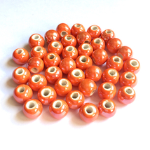 Kerámia gyöngy - 10mm - narancs színben 