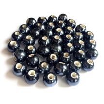 Kerámia gyöngy - 11mm - Fekete gyöngyház színben 