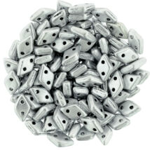 Diamond gyöngy - 2 lyukú - 4x6,5mm - Matte - Metallic Silver - K0170JT