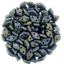 Diamond gyöngy - 2 lyukú - 4x6,5mm - Oxidized Bronze