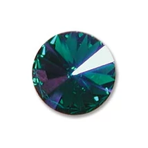 Swarovski Rivoli - 12mm - EMERALD GLACIER BLUE- F