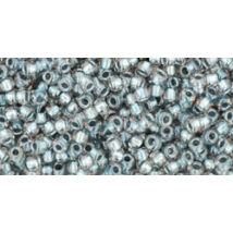 Toho kásagyöngy - 11/0 - Inside-Color Crystal/Metallic Blue-Lined - 288