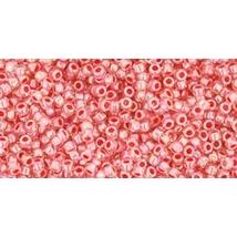 Toho kásagyöngy - 15/0 - Inside-Color Rainbow Crystal/Salmon-Lined - 779
