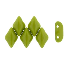 GEMDUO gyöngy - 8x5mm - Opaque Olivine - 53410 - kétlyukú