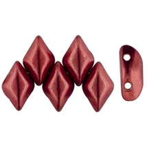 Gemduo™ gyöngy - 8x5mm - Sueded Gold Samba Red - 08a07