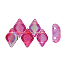 GEMDUO gyöngy - 8x5mm - SUMMER RAINBOW Pink - 48120 - kétlyukú