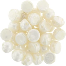 2-LYUKÚ CABOCHON - 7 MM -  Luster - Opaque White - L03000
