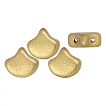 Ginko gyöngy - 7,5x7,5mm - Matte - Metallic Flax - K0171 - kétlyukú