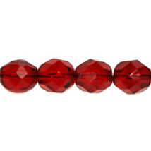 Csiszolt gyöngy - 6mm - Siam Ruby - 90090