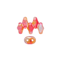 Superduo kétlyukú gyöngy - 2,5x5mm - SUMMER RAINBOW Orange - 48109