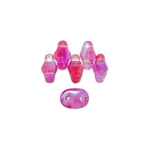 Superduo kétlyukú gyöngy - 2,5x5mm - SUMMER RAINBOW Pink - 48120