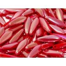 Lándzsa (szirom) gyöngy - OPAQUE RED FULL ARGENT FLAREL - 5x16mm - 24203